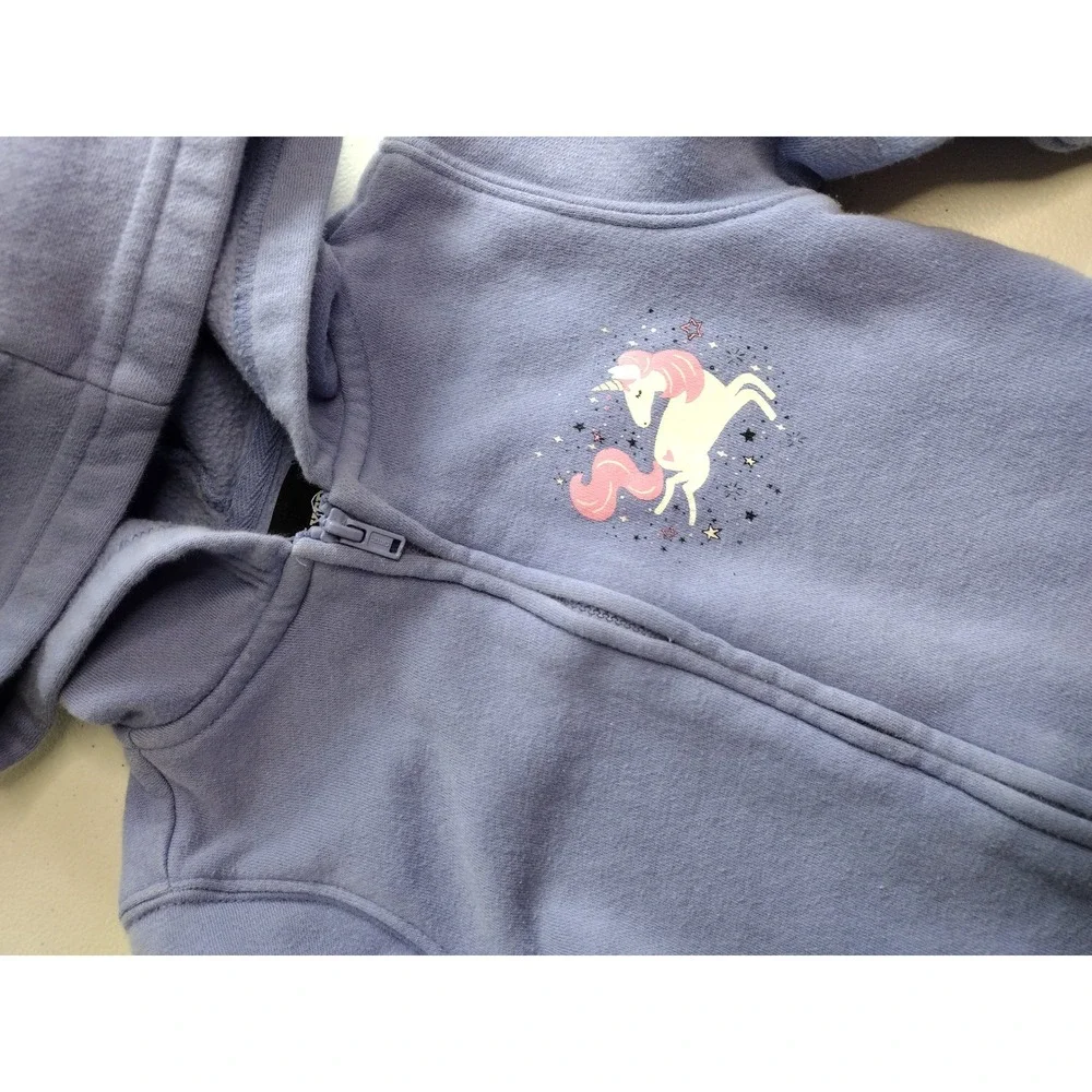 Joe Boxer Girls Purple Unicorn Full‎ Zip Fleece Hoodie Sweatshirt Size 3T